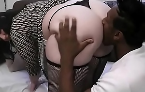 Black guy enjoys her big chubby aggravation and boobs