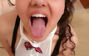 Schoolgirl son bonks next ingress neighbour and swallows a massive cumshot greatest extent delivering cookies pov indian