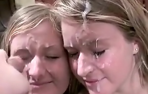 Utter canadian twins in group-sex bukkake party