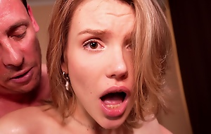 Even if Rosiness Hurts, Stepdad, I Truancy It!- Anorectic Blonde Receives Fucked in the Ass hard by Her Stepfather