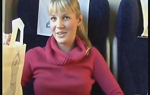 Czech streets Blonde girl with train