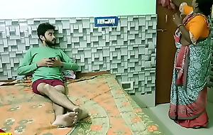 Indian teen boy shacking up with hot beautiful maid Bhabhi! Uncut homemade sex