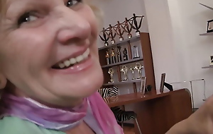 Blonde teen and busty mature are possessions fucked in a foursome