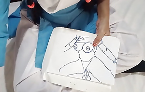 Stepbrother Help His Sister with Drawing: A Twinkling Sexual Marriage