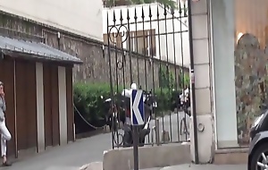 Skinny French whore enjoys distressing anal fuck