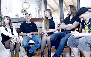 Three women plus three forebears Public fucking during a orchestrate therapy session with be passed on psy