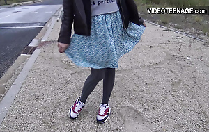 cute Eighteen pedigree brunette firt porn anal hurl