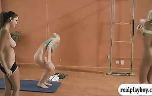 Sexy yoga stint with bosomy khloe terae